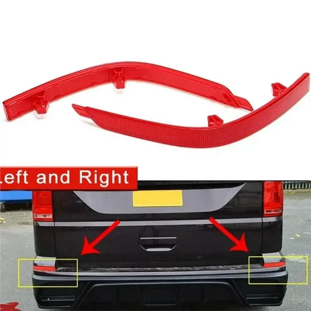 Alt view image 2 of 3 - For VW T6 Transporter Multivan 1 Pair LED Rear Bumper Reflector Light 7E0945105E 7E0945106E