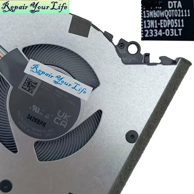 Alt view image 3 of 3 - Laptop CPU Cooling Fan for VivoBook X1402ZA X1502ZA X1503ZA R1505ZA X1505VA Cooler Radiator 13NB0WQ0T02111 NS85C70-21G25