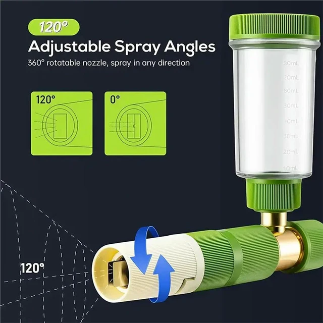 Alt view image 2 of 3 - High Pressure For Car Wash Accessories- Handheld Snow Foam Cannon 100Ml With 1/4" Quick Connect Soap Bottle 5 Nozzles