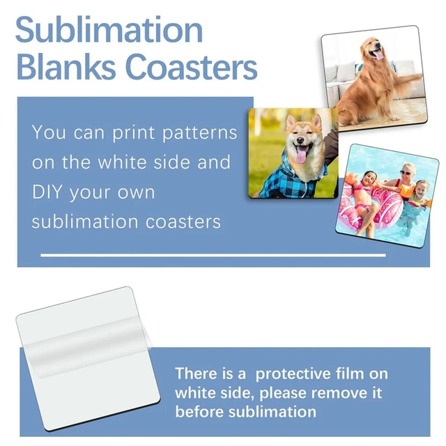 Alt view image 3 of 3 - 30 Pcs Sublimation Square Coaster Blanks Bulk with Cork Back MDF Sublimation Coasters Blanks Cork 3.86x3.86 Inch
