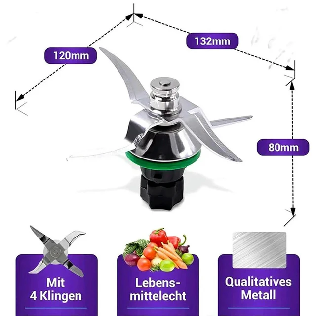 Alt view image 3 of 3 - 1 PCS Stainless Steel Blade for Thermomix TM5 TM6 Replacement Blender Blades Cooking Mixed Knife Accessories