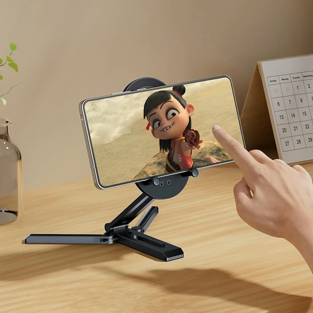 Alt view image 3 of 3 - Folding Magnetic Phone Holder Foldable Cell Phone Stand Desktop Phone Holder for 16 15 14 13 12