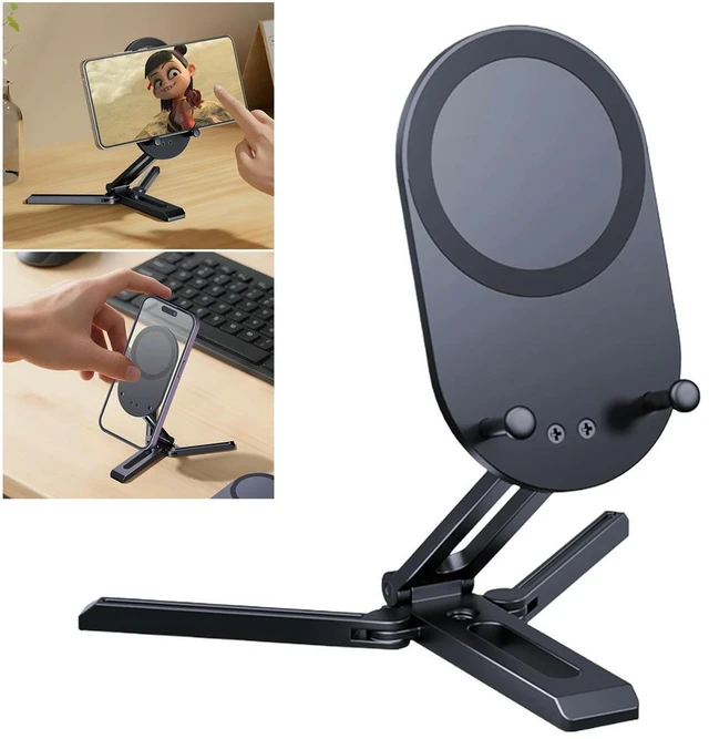 Main image of Folding Magnetic Phone Holder Foldable Cell Phone Stand Desktop Phone Holder for 16 15 14 13 12