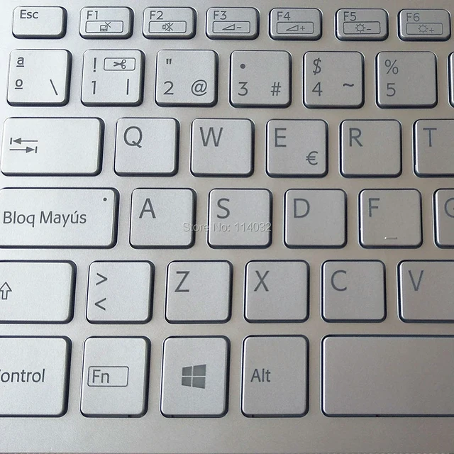 Alt view image 3 of 3 - Replacement Spanish Backlit Keyboard SVF15 for Vaio SVF15N SVF 15N SP Keyboards Silver with Frame Screw Set 149265461ES