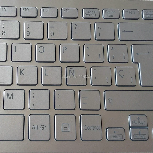 Alt view image 2 of 3 - Replacement Spanish Backlit Keyboard SVF15 for Vaio SVF15N SVF 15N SP Keyboards Silver with Frame Screw Set 149265461ES