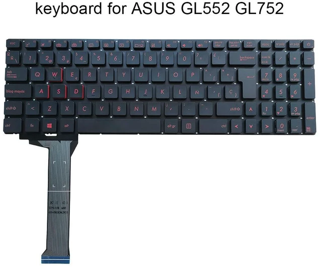 Main image of Notebook Spanish Keyboard For ROG GL552 GL552VL GL552V GL752 GL752VM VL VW G551 ZX50 SP ES Laptop Replacement Keyboards