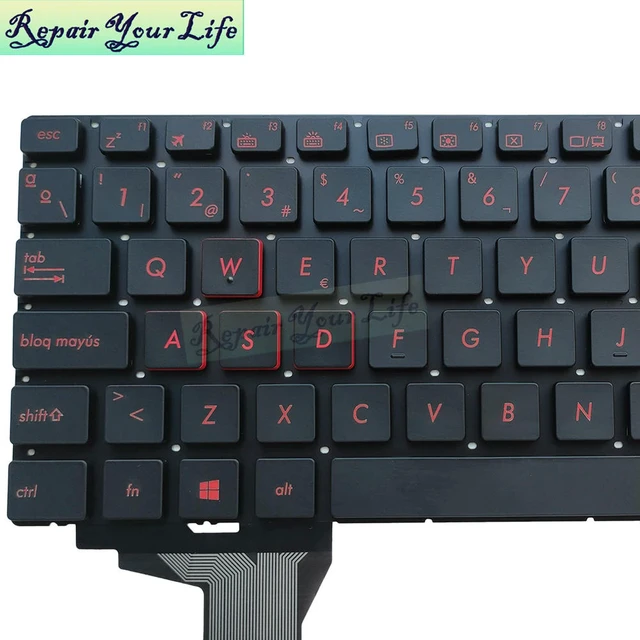 Alt view image 3 of 3 - Notebook Spanish Keyboard For ROG GL552 GL552VL GL552V GL752 GL752VM VL VW G551 ZX50 SP ES Laptop Replacement Keyboards
