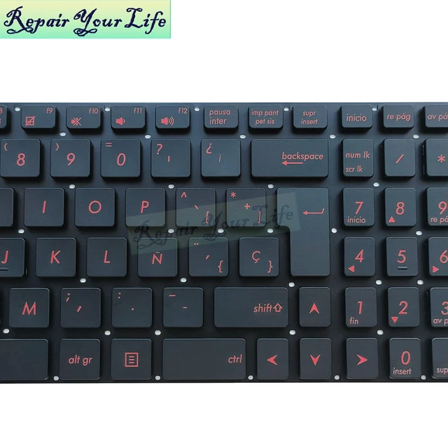 Alt view image 2 of 3 - Notebook Spanish Keyboard For ROG GL552 GL552VL GL552V GL752 GL752VM VL VW G551 ZX50 SP ES Laptop Replacement Keyboards