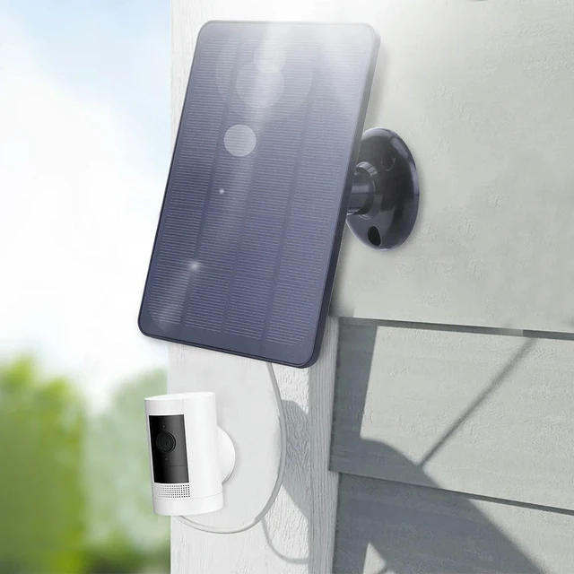 Alt view image 3 of 3 - 4W 5V Solar Panel Charger Waterproof Solar Charger Adjustable Wall Mount Bracket for Ring Stick Up&Spotlight Camera