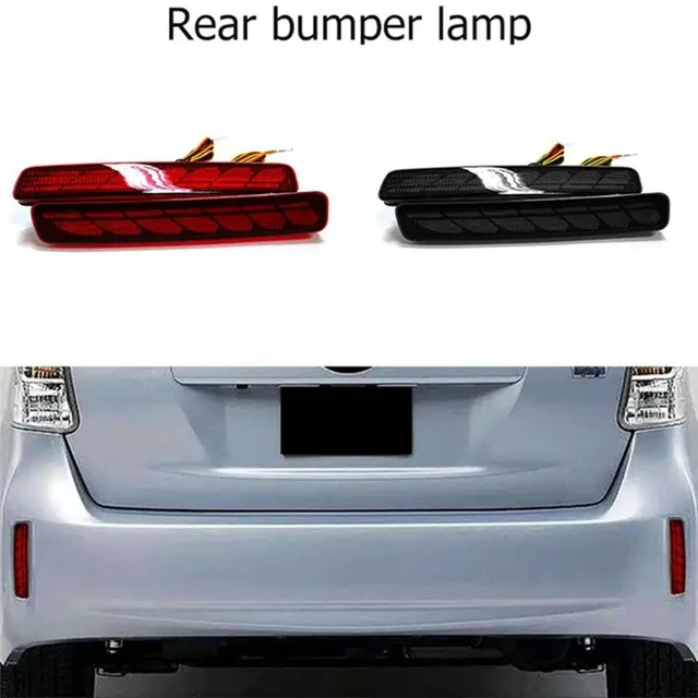 Alt view image 3 of 3 - Rear Bumper Lamp 1 Pair LED Lights For Toyota NOAH VOXY 80 Pruis 40 Series Dynamic Red