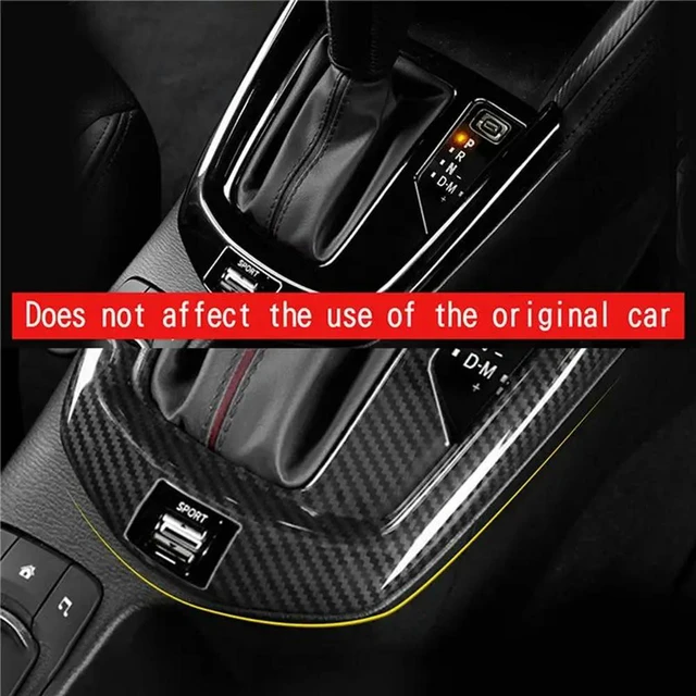 Alt view image 3 of 3 - 2X Carbon Fiber ABS Car Central Gear Shift Knob Panel Frame Cover Trim Car Styling For Mazda 2 20-21 CX-3 15-21 RHD