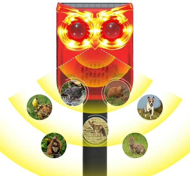 Main image of Solar Outdoor Motion Sensor Alarm Waterproof Home Alarm Dog Barking&Gunshot Sound Animal Repeller Loud Noise Maker