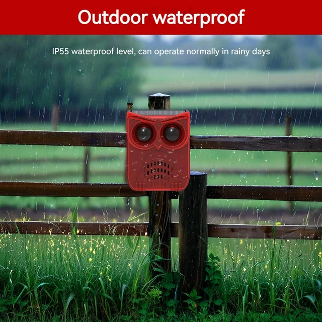 Alt view image 3 of 3 - Solar Outdoor Motion Sensor Alarm Waterproof Home Alarm Dog Barking&Gunshot Sound Animal Repeller Loud Noise Maker