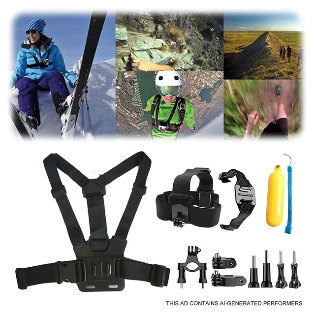 Alt view image 3 of 3 - Action Camera Accessory Kit for Go Pro Hero 13/12/11/10/9 Camera Accessories Kit with Tripod Head Chest Bike Mount Carrying Case