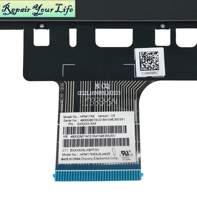 Alt view image 3 of 3 - US English Backlit Keyboard for Pavilion 13-AN 13-an0000 13-an1000 13-an0007la 13-an0012la 13-an0092tu USA Backlight HPM17K6