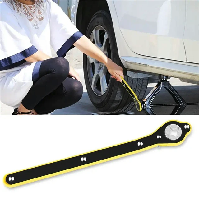 Alt view image 2 of 3 - 5X Automobile Tire Ratchet Wrench Tire Jack Removal Wrench Cross Jack or Saving Wrench Jack Rocker
