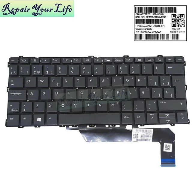 Main image of Spanish Backlit Keyboard for EliteBook X360 1030 G3 1030 G2 L10860-071 SP LA Latin American Laptop Keyboards Light Backlight