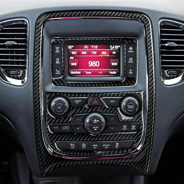 Alt view image 3 of 3 - Adjustment Panel Cover Trim A/C Outlet Carbon Fiber Interior Accessories Center Console For Dodge Durango 2014-2017