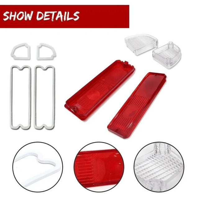 Alt view image 3 of 3 - For Chevy/GMC Pickup Truck 1967-1972 2X Red LED Tail Light& Tail Backup Light C677209 Replacement Parts