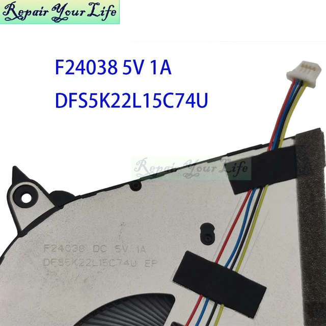 Alt view image 3 of 3 - Notebook Cooler Fan For Vivobook 14 TP3407S TP3407SA TP3407 CPU Cooling Fans DV 1A 13NB14Y0P01111 13N1-KCP0211 F24038