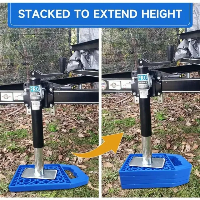 Alt view image 2 of 3 - Handle Included 4-Pack For RV Leveling Stabilizer Jack Pads For Travel Trailers& Campers