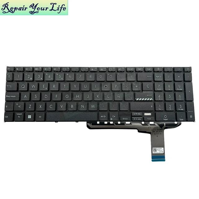 Main image of Spain Spanish Keyboard For Vivobook 17 X1702 M1702 X1703 K1703 X1704 X1702ZA X1704VA 0KNB0-670BSP00 No Backlit Keyboards
