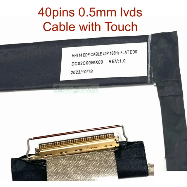 Alt view image 2 of 3 - LCD LVDS Cable for AN515-58 N22C1 LED Touch EDP Cable HH514 40pins 0.5 Video Connector DC02C00WX00 50.QHYN2.001