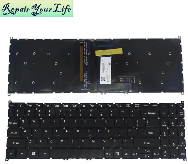 Main image of US English Backlit Keyboard For Aspire A315-22 A315-34 42 54 55 A315-56 A315-57 N19C1 N19C5 Keyboards Light SV5P-A72BWL