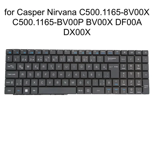 Alt view image 2 of 3 - TR TUR Turkish Keyboard for Casper Nirvana C500.1165-8V00X C500.1165-BV00P BV00X DF00A DX00X Notebook Keyboard