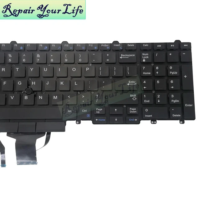 Alt view image 3 of 3 - US English Backlit Keyboard for Latitude N7CXW E5550 E5570 E5580 5590 M7510 M7520 M5520 M7720 0N7CXW Backlight Pointer