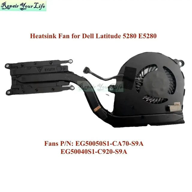 Alt view image 2 of 3 - CPU Fan Heatsink for Latitude 5280 E5280 AT1SR002ZAL 3XN3N 0KM50T KM50T EG50040S1 03XN3N, Notebook PC Cooler Fans Radiator