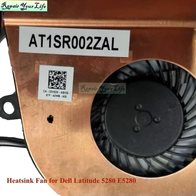 Alt view image 3 of 3 - CPU Fan Heatsink for Latitude 5280 E5280 AT1SR002ZAL 3XN3N 0KM50T KM50T EG50040S1 03XN3N, Notebook PC Cooler Fans Radiator
