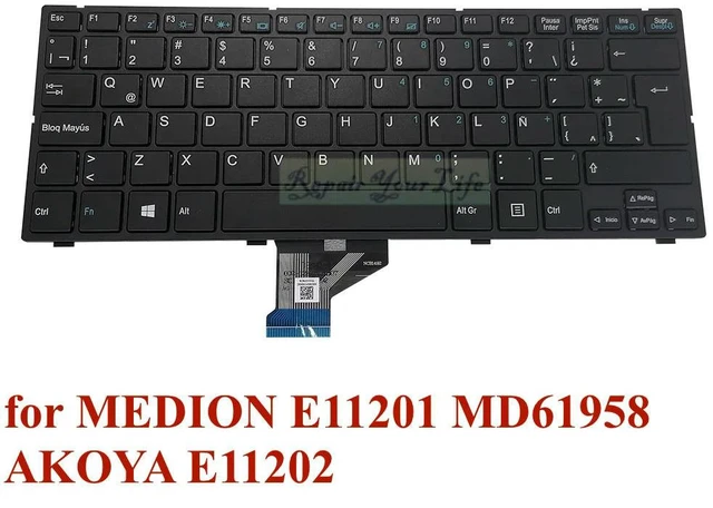 Alt view image 2 of 3 - SF20GM6 LA Latin Spanish Keyboard for Medion E11201 E11202 MD61958 SF20PA6W SF20GM7 82-382PXB7102 82-382PXB7101