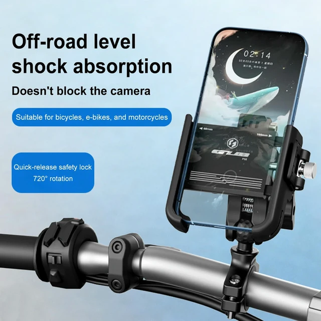 Alt view image 3 of 3 - Motorcycle Bike Phone Holder Mount Not Block Camera Bicycle Phone Clip with 720 Degree Rotation for 4.7-7.2 Inch Phones