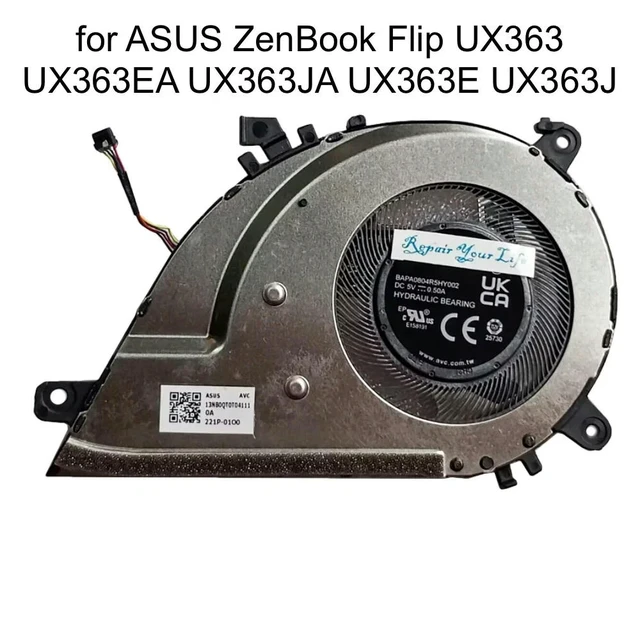 Alt view image 3 of 3 - Notebook Cooling Fan For ZenBook Flip UX363 UX363EA UX363JA UX363J UX371 BX371 UX371EA CPU Cooler Radiator 13NB0QT0T04011