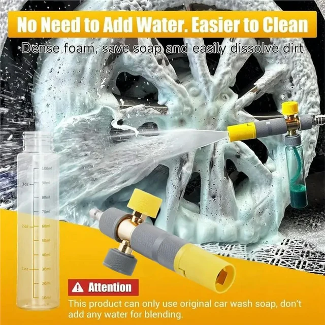 Alt view image 2 of 3 - For Pressure Washer Compatible For Car Wash Mini Foam Cannon With Dual Connector 5 Nozzle Tips 1/4 Inch Quick Connect