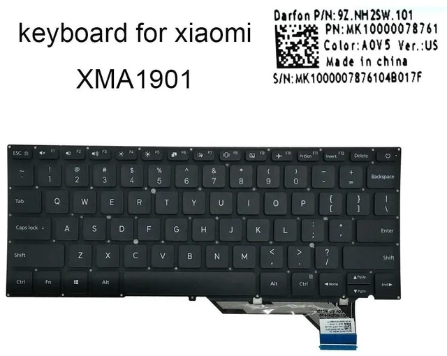 Main image of US English Laptop Keyboard For Mi XMA1904 AG 13 14 Horizon Edition 14 Notebook Keyboards 9Z.NH2SW.101 MK10000078761
