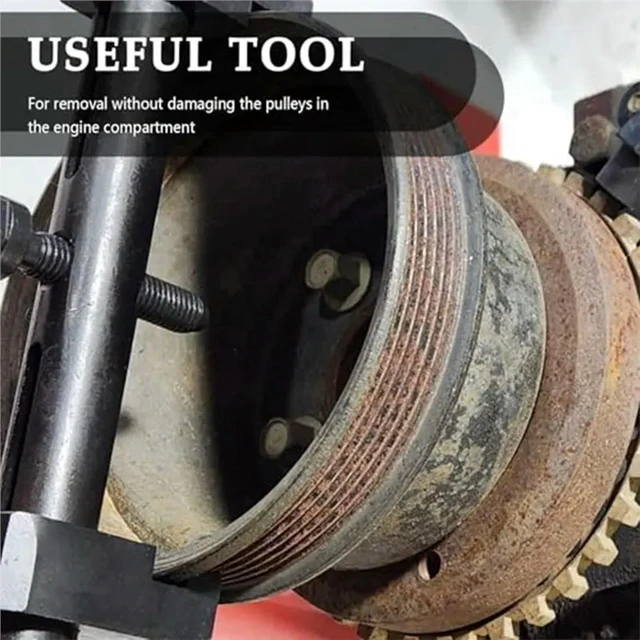 Alt view image 3 of 3 - Universal For Drive Pulley Removal Tool Kit- Ribbed Pulley Puller Set, Adjustable 40-165Mm,Crankshaft Engine Repair Equipment