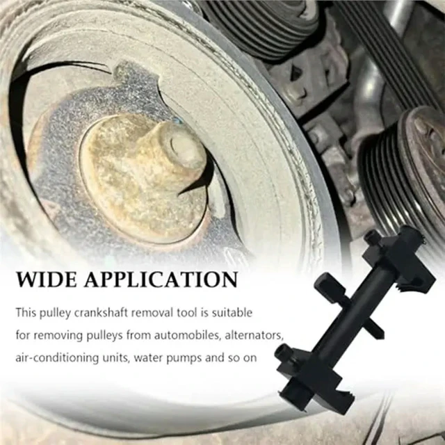 Alt view image 2 of 3 - Universal For Drive Pulley Removal Tool Kit- Ribbed Pulley Puller Set, Adjustable 40-165Mm,Crankshaft Engine Repair Equipment