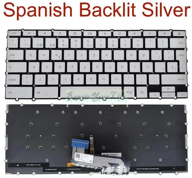 Main image of Spanish Backlit Keyboard for Chromebook Flip C434 C425 C434TA C425TA C433TA C433TA-BM3T8 DSM4T DH342T 2-in-1 Laptop ASM18J2