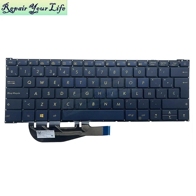 Main image of Spanish Keyboard Backlight For ZenBook UX390UA UX390 UAK SP ES Spain Latin Notebook Backlit Keyboards 0KNB0-D604HU00