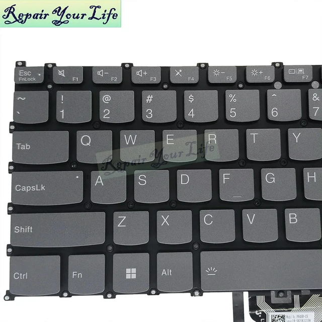 Alt view image 3 of 3 - US English Backlit Keyboard for YOGA 7 14IRL8 82YL 2-in-1 Laptop Keyboard Backlight PH4SB-US V222320AS1-US SN21K12158