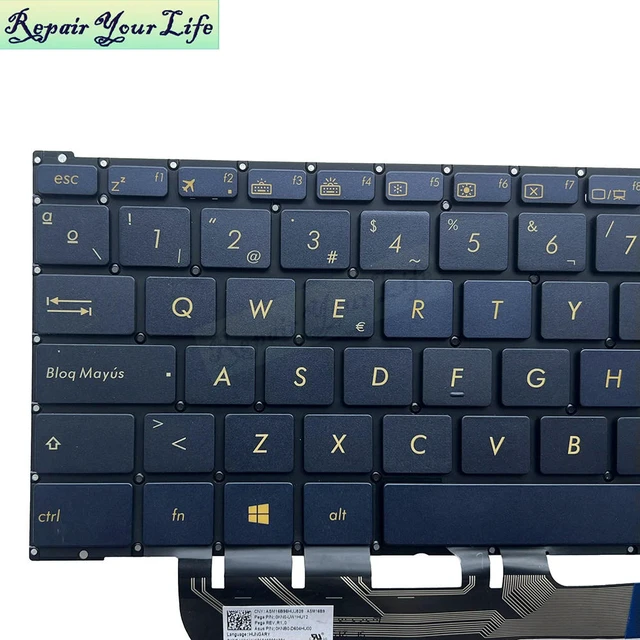 Alt view image 2 of 3 - Spanish Keyboard Backlight For ZenBook UX390UA UX390 UAK SP ES Spain Latin Notebook Backlit Keyboards 0KNB0-D604HU00