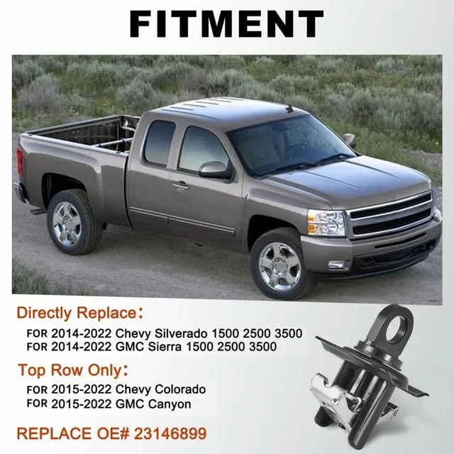 Alt view image 2 of 3 - For Chevy Silverado GMC Sierra For Chevy Colorado GMC Canyon 2014-2025 2015-2025 Truck Bed Tie Down Anchors 4PCS 23146899