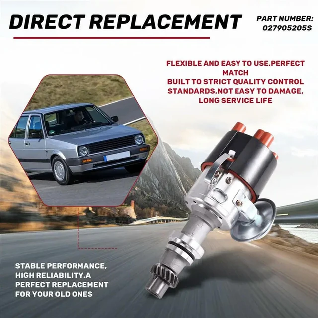 Alt view image 2 of 3 - Car Distributor For 4000 VW Cabriolet Fox Golf Jetta Scirocco Spark Distributor 027905205S Replacement Part