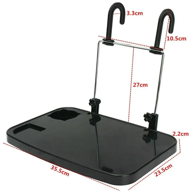Alt view image 2 of 3 - 2X Folding Car Computer Desk Work Table In Car Laptop Stand Food Tray Drink Holder
