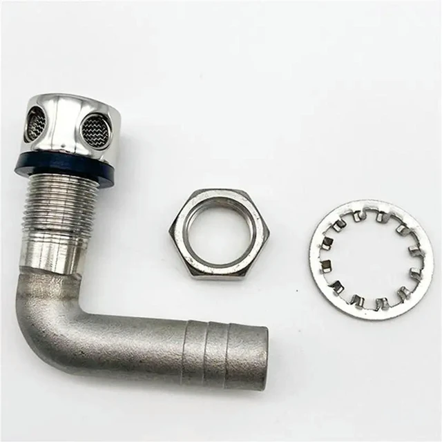 Alt view image 3 of 3 - 5X Stainless Steel 90° Bend Fuel Breather Vent 3/5Inch - Boat/ Truck/ Car Gas Tank,2 Holes