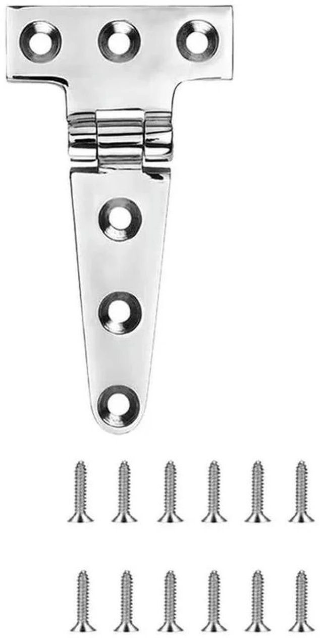 Alt view image 3 of 3 - Marine Grade T Hinges, Boat Hinges, 4 Inch X 2 Inches, No Noise, Heavy Duty 316 Stainless Steel With Screws (8 PCS)