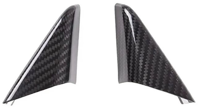 Main image of Real Carbon Fiber A Pillar Triangle Cover For 718 911 2012-2019 Car Decorative Cover Gloss Black