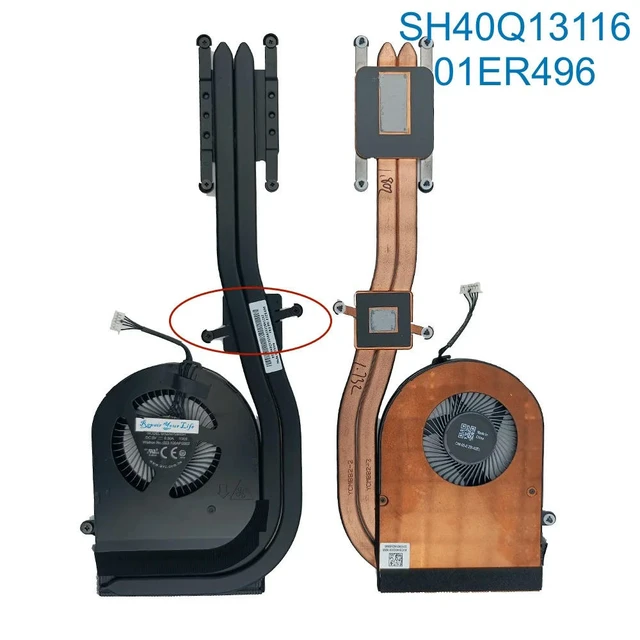 Alt view image 2 of 3 - CPU Cooler Fan Heatsink for Thinkpad T580 P52S 20L9 20LB 20LC SWG Laptop Thermal Module 01ER496 01ER495 SH40Q13116